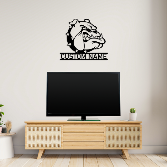 Custom BullDog Name Metal Wall Art