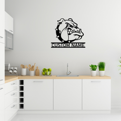 Custom BullDog Name Metal Wall Art