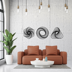Modern Geometric Metal Wall Art Set of 3