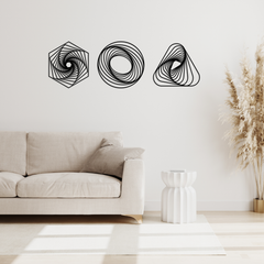 Modern Geometric Metal Wall Art Set of 3