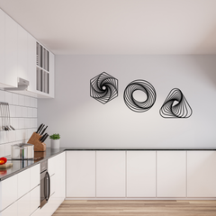 Modern Geometric Metal Wall Art Set of 3