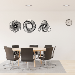 Modern Geometric Metal Wall Art Set of 3