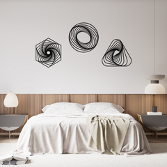Modern Geometric Metal Wall Art Set of 3