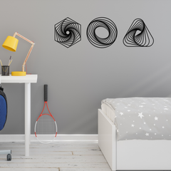 Modern Geometric Metal Wall Art Set of 3