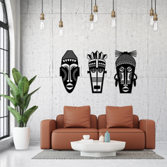 African Tribal Mask Metal Wall Art