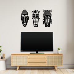 African Tribal Mask Metal Wall Art