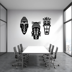 African Tribal Mask Metal Wall Art