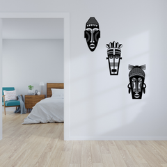 African Tribal Mask Metal Wall Art