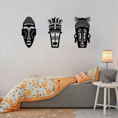 African Tribal Mask Metal Wall Art