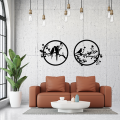 Birds on Branch Metal Wall Art