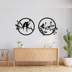 Birds on Branch Metal Wall Art