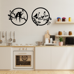 Birds on Branch Metal Wall Art
