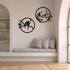 Birds on Branch Metal Wall Art