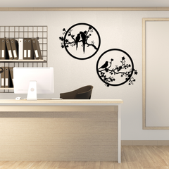 Birds on Branch Metal Wall Art