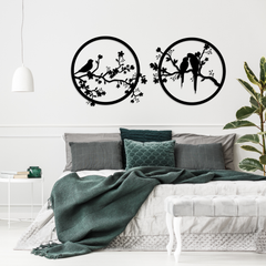 Birds on Branch Metal Wall Art