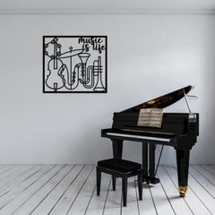 Music Instrument Silhouette Wall Decor