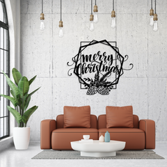 Merry Christmas Metal Wall Art Sign
