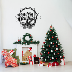 Merry Christmas Metal Wall Art Sign