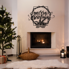 Merry Christmas Metal Wall Art Sign