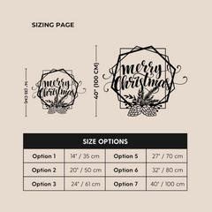 Merry Christmas Metal Wall Art Sign