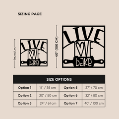 Live Love Bake Metal Wall Art