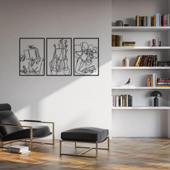 Custom Metal Bookish Women Reading Line Art