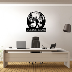Custom Bigfoot US Flag Metal Wall Art