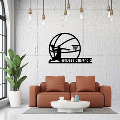 Custom Basketball Name Metal LED Wall Decor