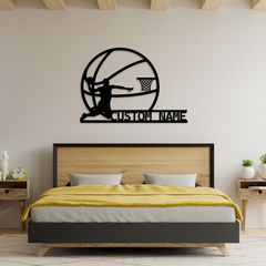 Custom Basketball Name Metal LED Wall Decor
