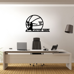 Custom Basketball Name Metal LED Wall Decor