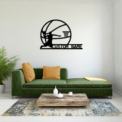 Custom Basketball Name Metal LED Wall Decor
