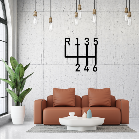 Car Gearbox Metal Wall Decor LED Light