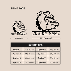 Custom BullDog Name Metal Wall Art