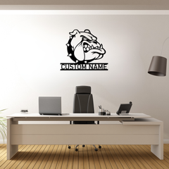 Custom BullDog Name Metal Wall Art