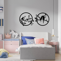 Birds on Branch Metal Wall Art