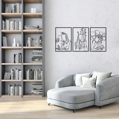 Custom Metal Bookish Women Reading Line Art