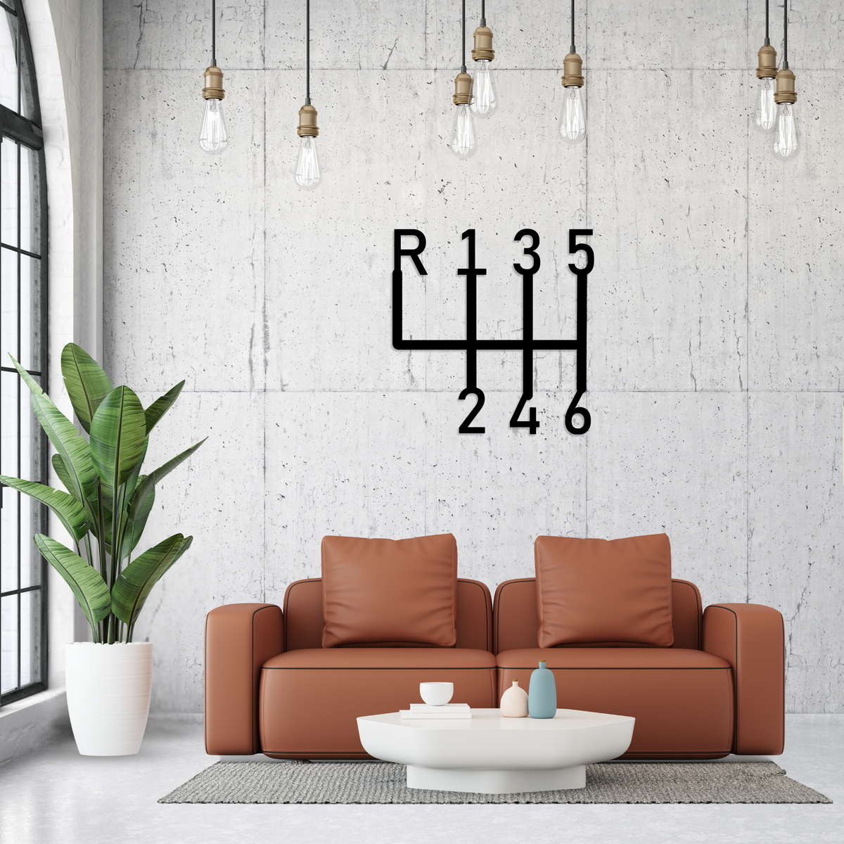 Car Gearbox Metal Wall Decor LED Light